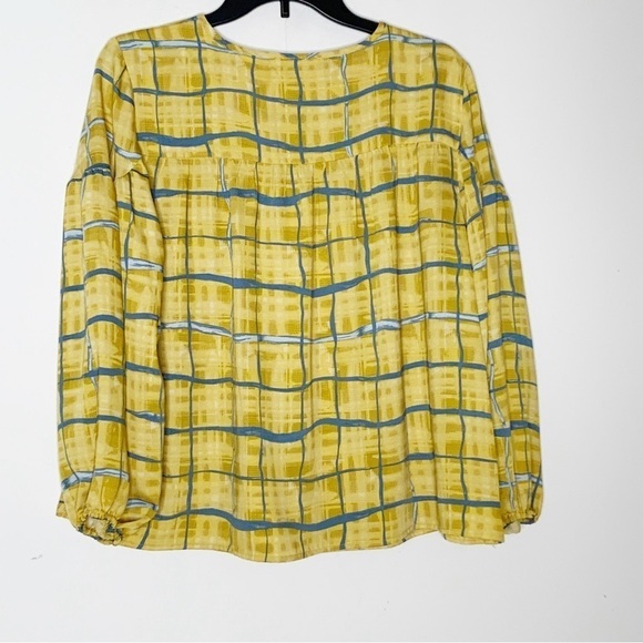 RAFAELLA yellow blouse with front tie and long sleeves. Size SP - Picture 5 of 7